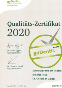 GoDentis Zertifikat